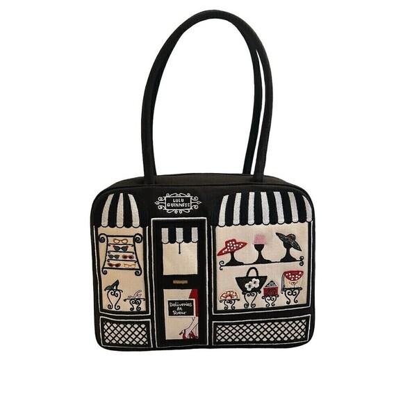 Vintage Lulu Guinness Black Handbag Department Store Glasses Purses Shoes Hats - Picture 2 of 15